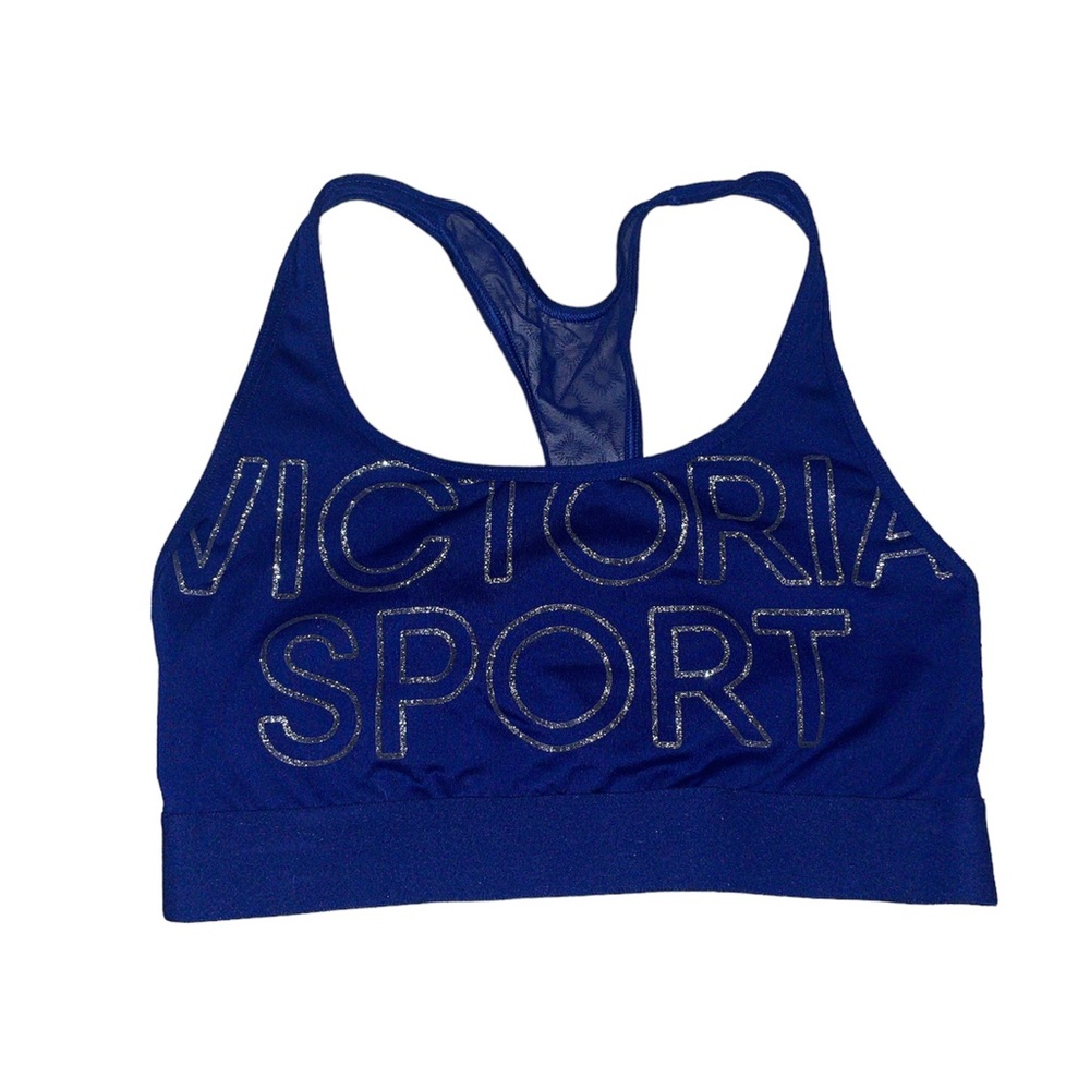 Victorias Secret Sport Electric Blue and Silver Mesh Sports Bra  Size Small